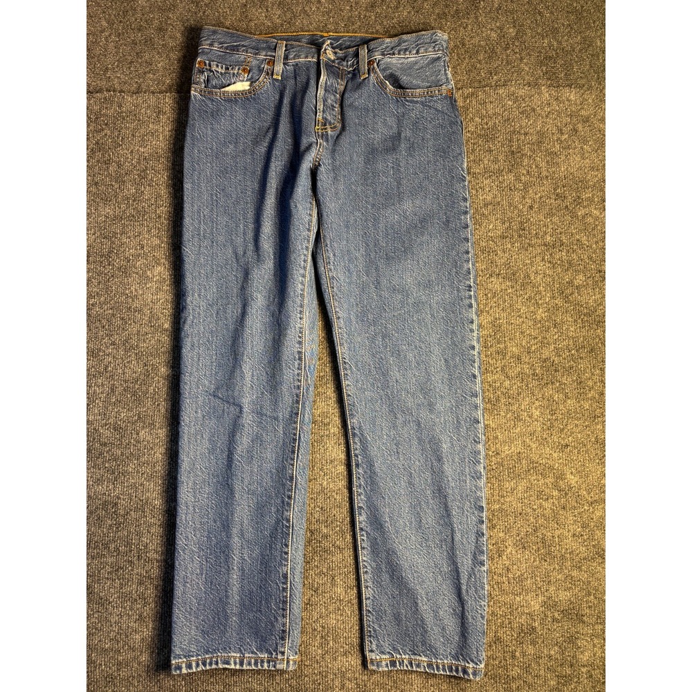 Levis‎ Jeans Womens 27x32 Blue Denim Red Tab Straight Leg Low Waist Button Fly - Picture 3 of 11